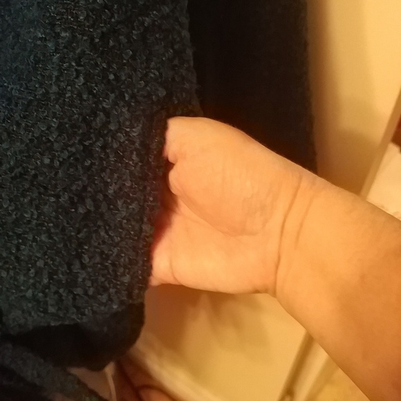 🌡Teal Blue Wool Boucle Coat Belt Pockets No Tags 2X - Picture 4 of 5